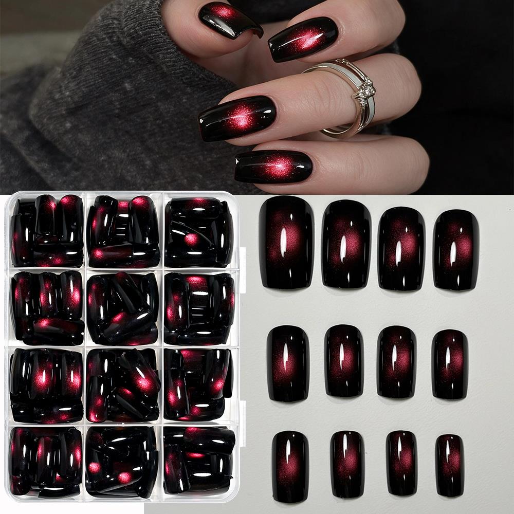 Nail Art Red - 144Pcs Glossy Red Glass Bead Cat