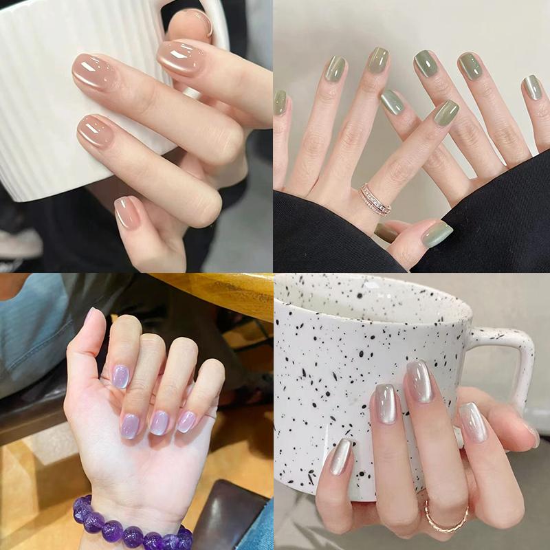 10Pcs Trendy Simple Solid Colo - Nail Art Cat Eye Simple review and price