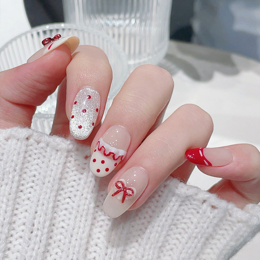 10pcs Short Oval Handmade Pres - Nail Art Red review and price