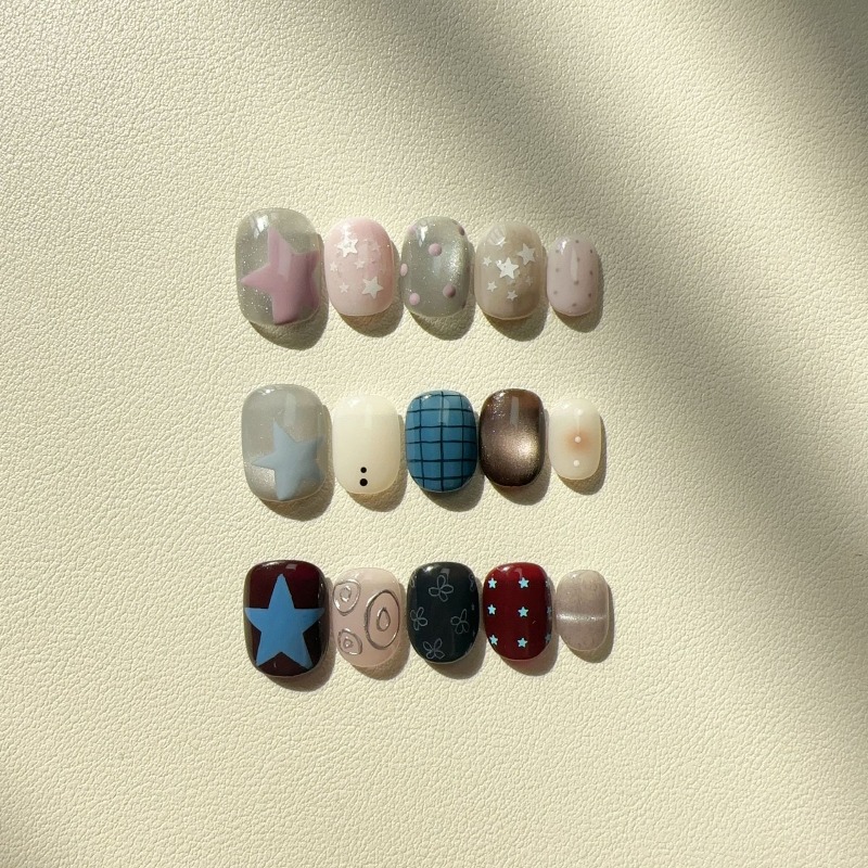 10PCS Handmade Ins Style Short - Nail Art Cat Eye Simple review and price