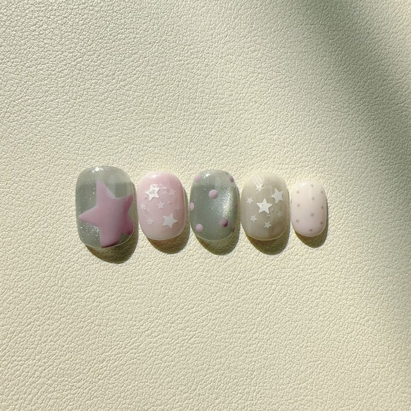 10PCS Handmade Ins Style Short - Nail Art Cat Eye Simple review and price