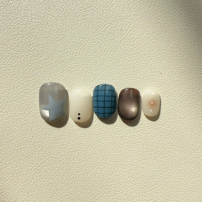 10PCS Handmade Ins Style Short - Nail Art Cat Eye Simple review and price