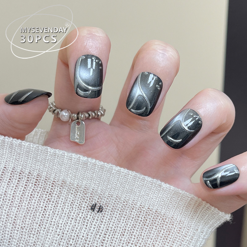30 pieces French handmade blac - Nail Art Cat Eye Simple review and price
