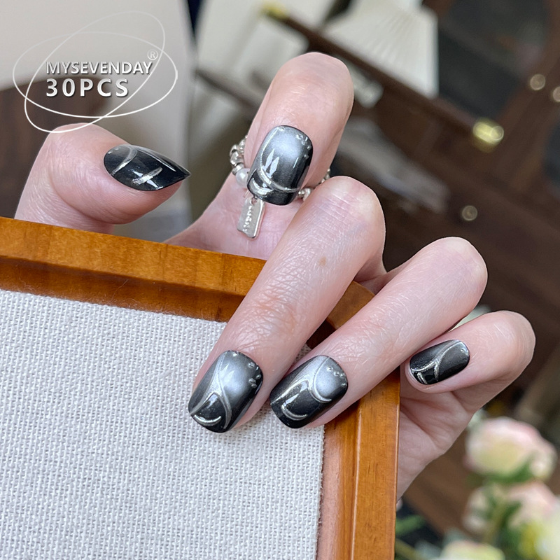 30 pieces French handmade blac - Nail Art Cat Eye Simple review and price