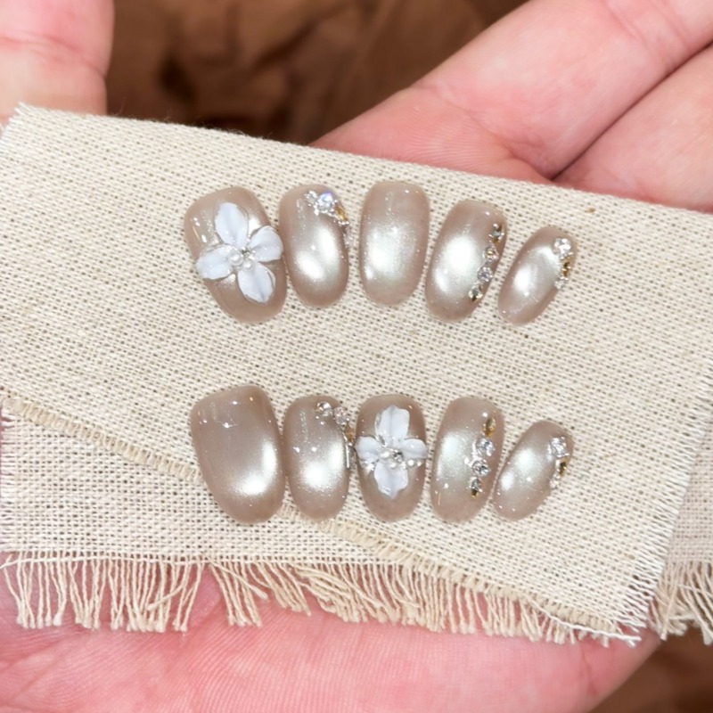 Handmade Press On Nails 3D Cat - Nail Art Cat Eye Simple review and price