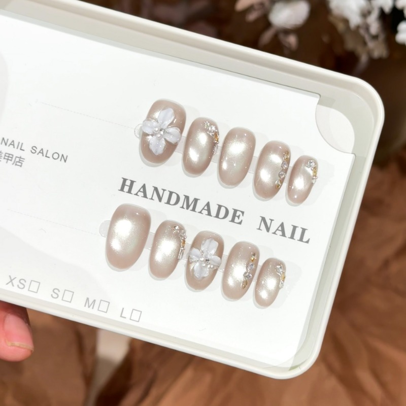 Handmade Press On Nails 3D Cat - Nail Art Cat Eye Simple review and price