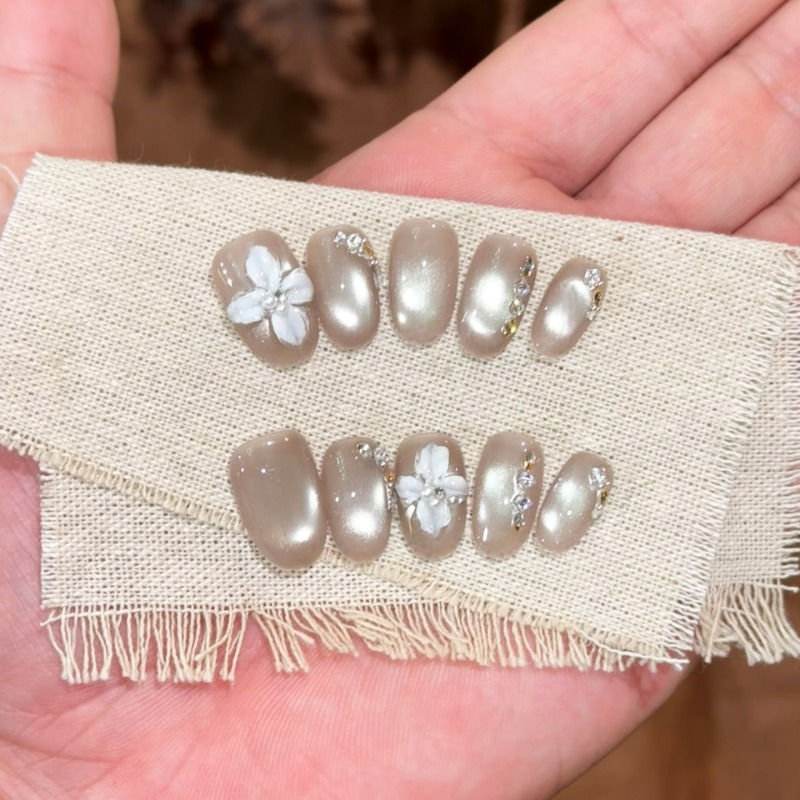 Handmade Press On Nails 3D Cat - Nail Art Cat Eye Simple review and price