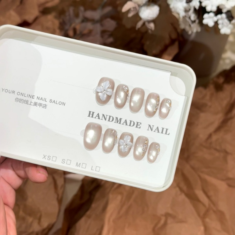 Handmade Press On Nails 3D Cat - Nail Art Cat Eye Simple review and price