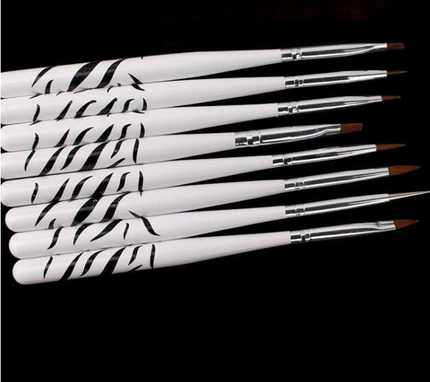 8 Pcs/Set Nail Art Design Brus - Nail Art Zebra Design review and price
