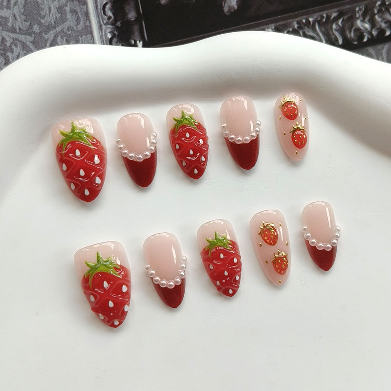 10Pcs Women French Style 3D St - Nail Art Red review and price