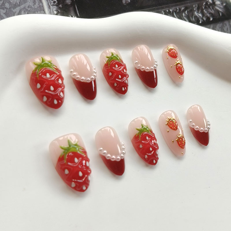 10Pcs Women French Style 3D St - Nail Art Red review and price