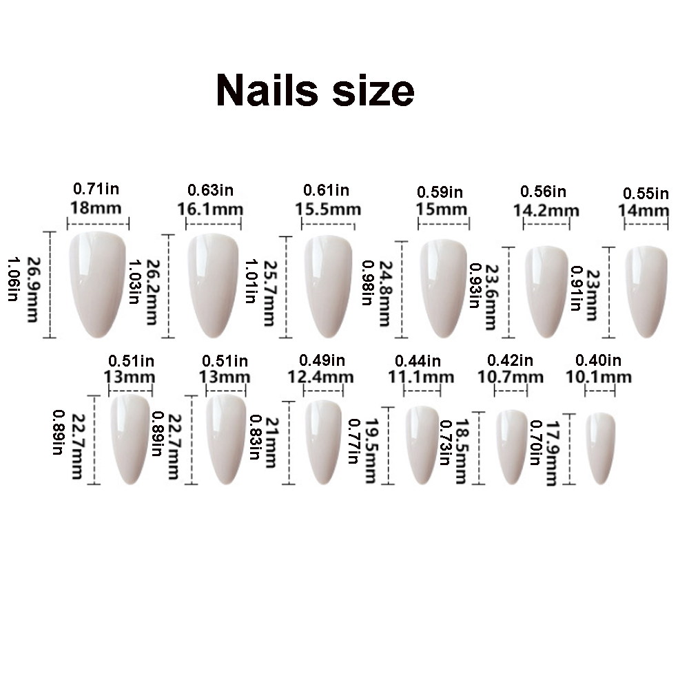 Medium almond fake nails in Be - Nail Art Red review and price