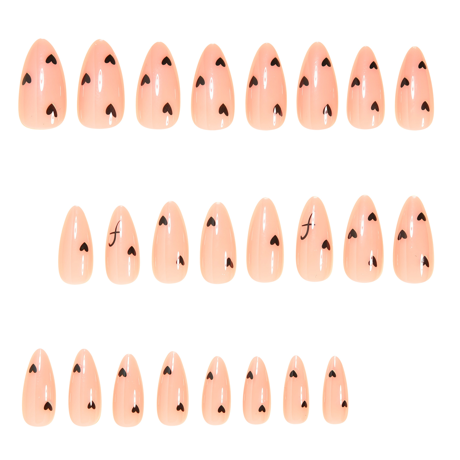 Medium almond fake nails in Be - Nail Art Red review and price