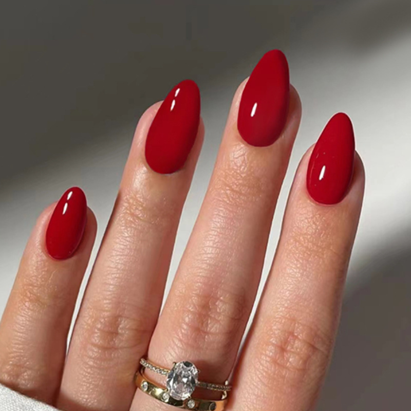 24pcs Solid Color False Nails  - Nail Art Red review and price