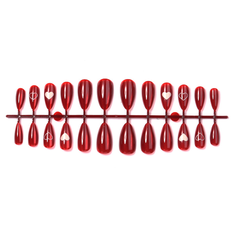 24PCS Simple Red Cat Eye Almon - Nail Art Cat Eye Simple review and price