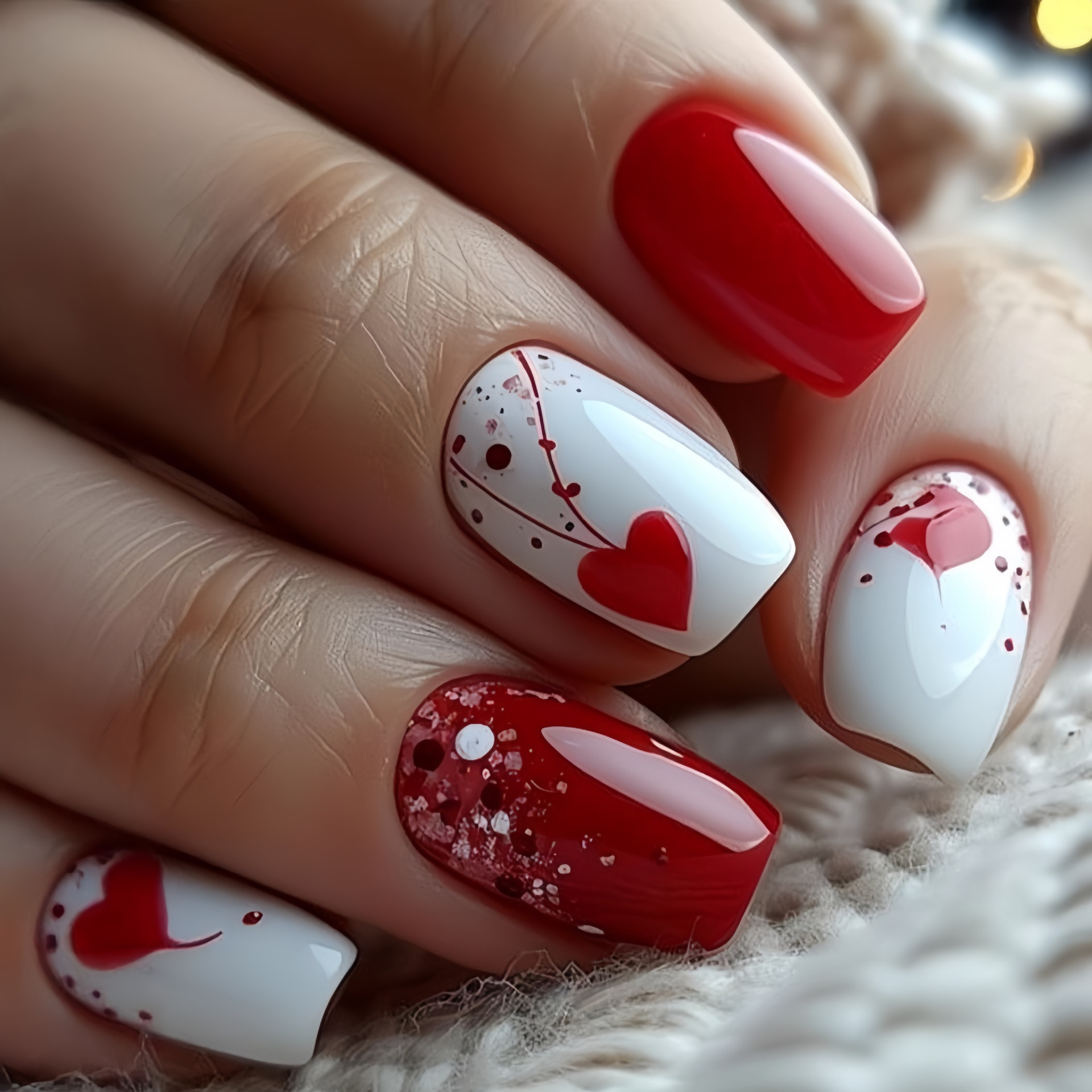Short Medium fake nails for wo - Nail Art Red review and price