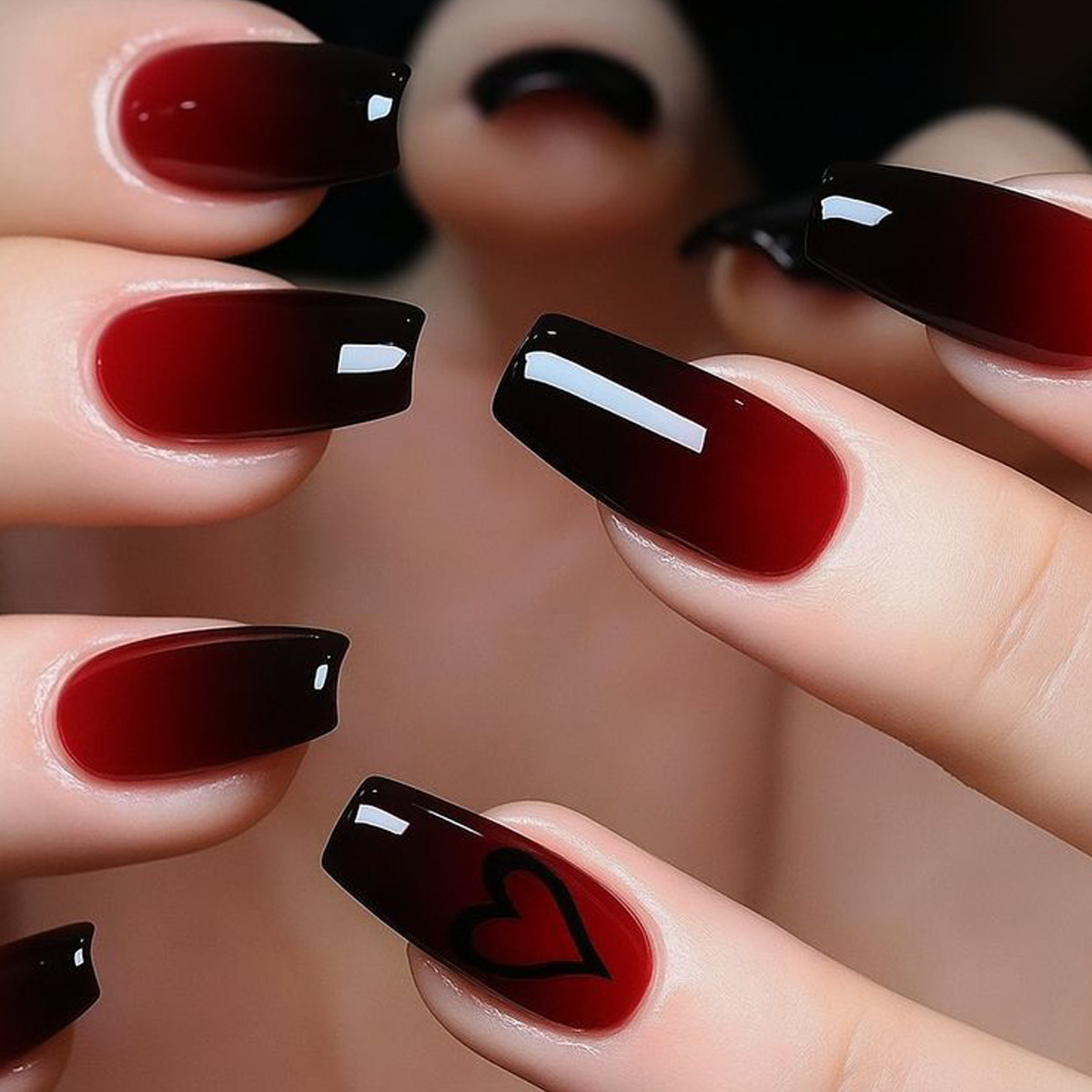 Short Medium fake nails for wo - Nail Art Red review and price