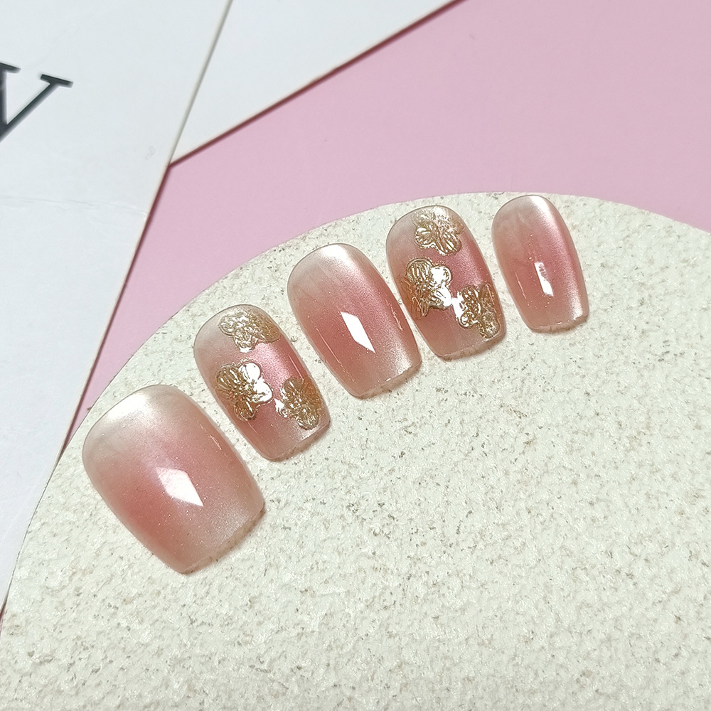 10 Pcs Hand Crafted Gold-plate - Nail Art Cat Eye Simple review and price