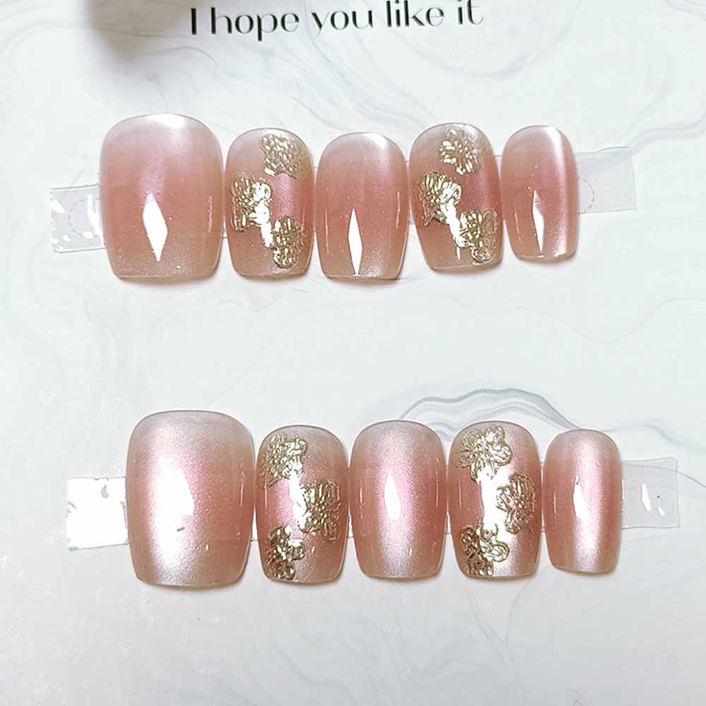 10 Pcs Hand Crafted Gold-plate - Nail Art Cat Eye Simple review and price