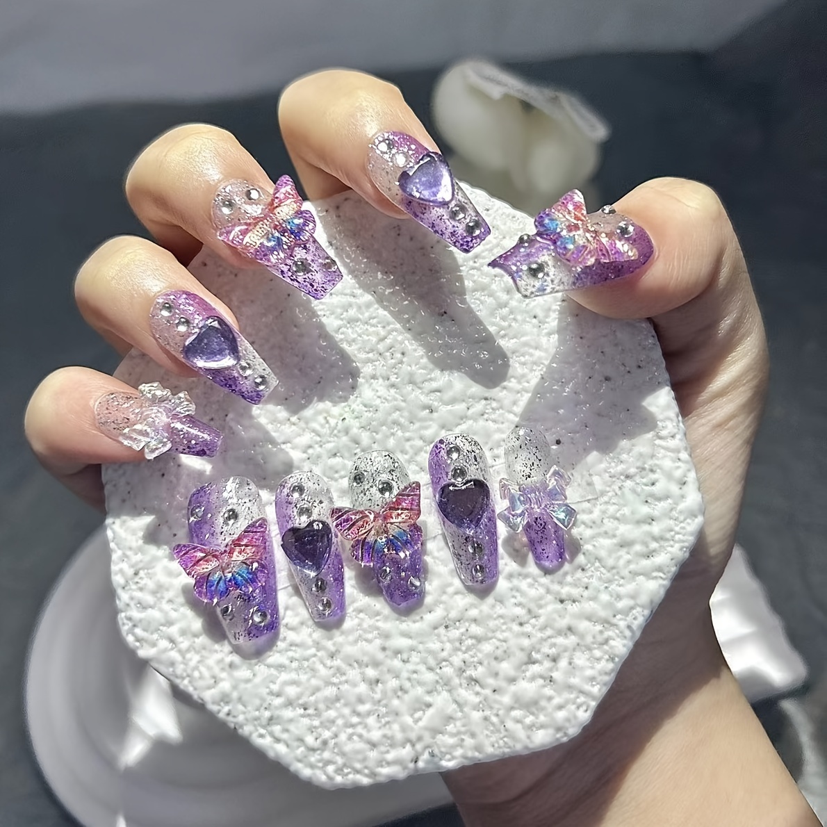10 Pieces Purple Fantasy Butte - Nail Art Red review and price