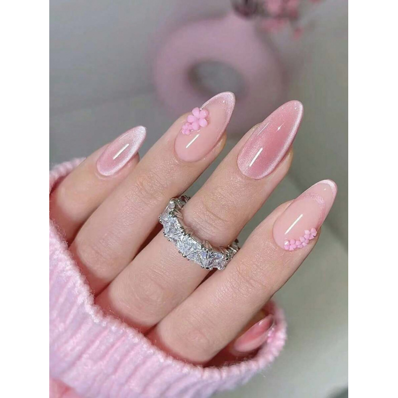 10 Pcs Handmade Medium Almond  - Nail Art Cat Eye Simple review and price