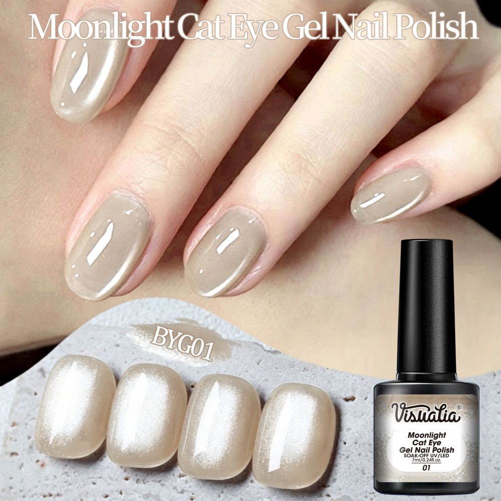 Visuatia Nude Moonlight Cat Ey - Nail Art Cat Eye Simple review and price
