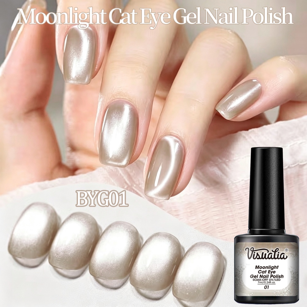 Visuatia Nude Moonlight Cat Ey - Nail Art Cat Eye Simple review and price
